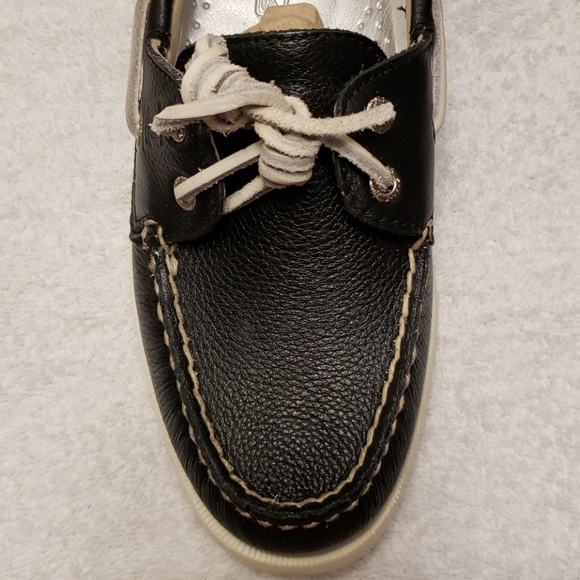 Sperry Topsiders, black leather, 7 - Picture 4 of 9